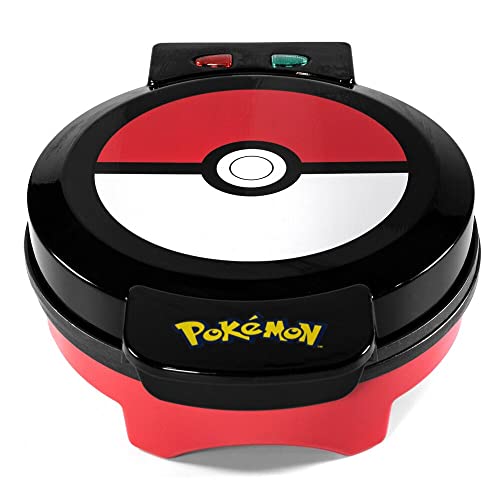 Uncanny Brands - Máquina de Pokemon Pokeball , para crear tu gofre con la impresión de la Poke Ball - Enchufe europeo - Tipo C (WM1-POK-PK1-EU) - Regalo Friki - Cocina