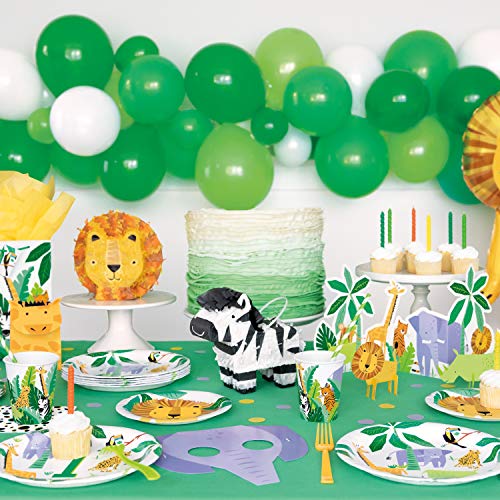 Unique Party- Platos de Papel Ecológicos-23 cm-Fiesta de Safari de Animales-Paquete de 8, Multicolor (73925EU)
