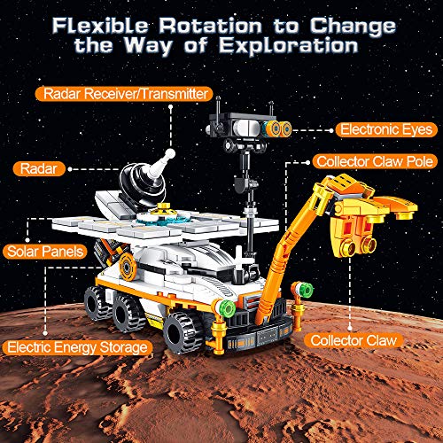 VATOS Set de Bloques de Construcción, 556 PCS Mars Rover Juguetes de Construcción | 25-in-1 Aprendizaje Educativo Transformers Toys para Niños Niñas 5 6 7 8 9 10 11 12 Años de Edad