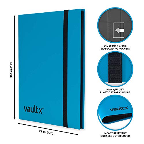 Vault X Binder - Carpeta para Cartas Coleccionables - 9 Tarjetas por Pájina - 360 Bolsillos de Inserción Lateral para TCG (Azul)