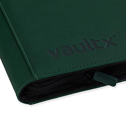 Vault X Carpeta Exo-Tec Premium Zip - Álbum de 12 Bolsillos para Cartas Coleccionables - 480 Bolsillos de Inserción Lateral con una Cremallera TCG (Verde)