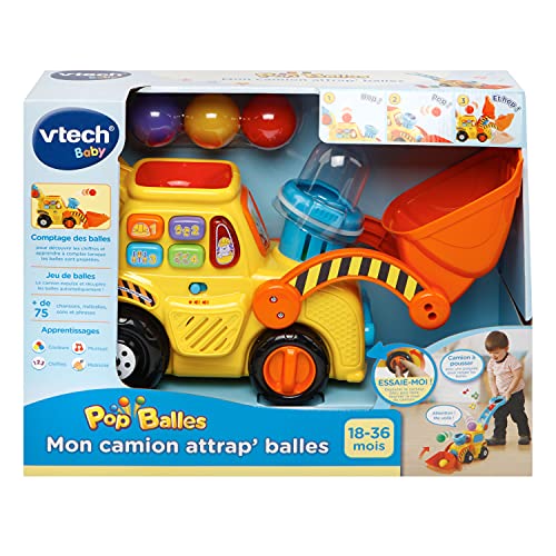 VTech Excavadora bebé interactiva expulsa y recoge las bolas para aprender los de colores (3480-506022) , color/modelo surtido