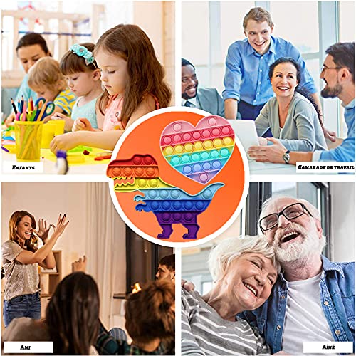 Wancala Push Bubble Pop It Fidget Sensory Toy, pack de 2 antiestrés para aliviar las necesidades especiales de Sensory Squeeze Toy Rainbow Fidget Toy para niños adultos (arco iris