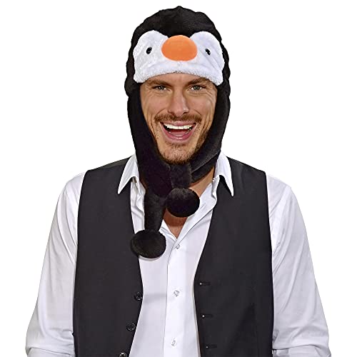 WIDMANN Cute Animal Hat Cartoon pingüino Pac Plush Mullido niños presentes invierno cosplay máscara bufanda con orejeras
