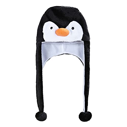 WIDMANN Cute Animal Hat Cartoon pingüino Pac Plush Mullido niños presentes invierno cosplay máscara bufanda con orejeras