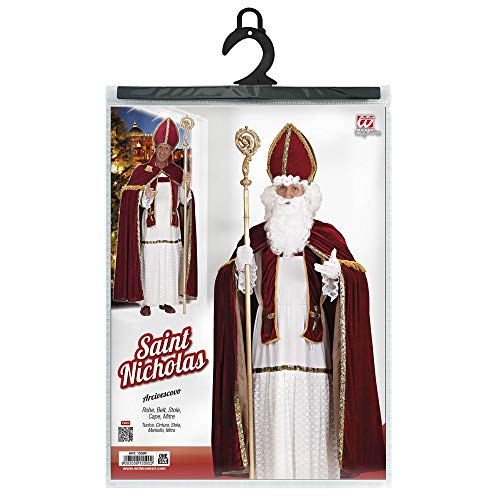 Widmann - Disfraz de Arzobispo, Túnica, Cinturón, Estola, Capa, Gorro de Obispo, Papá Noel, Navidad, Lema Fiesta, Carnaval