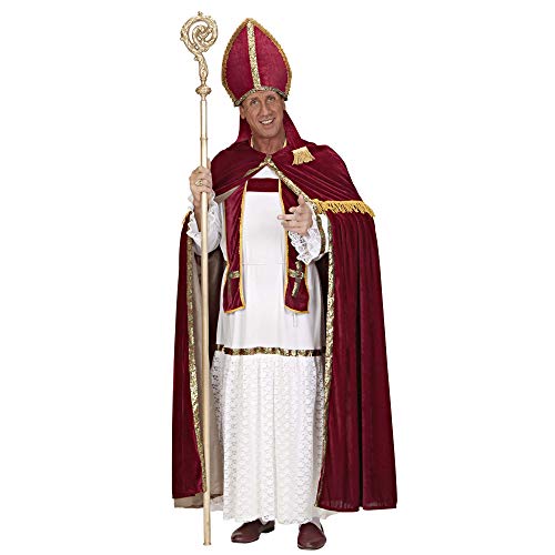 Widmann - Disfraz de Arzobispo, Túnica, Cinturón, Estola, Capa, Gorro de Obispo, Papá Noel, Navidad, Lema Fiesta, Carnaval