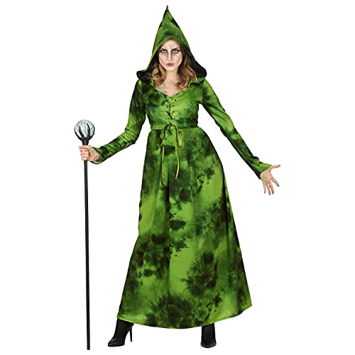 WIDMANN - Disfraz de bruja del bosque, vestido con capucha, bruja, magia, fiesta temática, Halloween, noche de ballena.