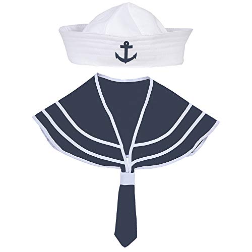 Widmann - Juego de disfraces de marinero, cuello y sombrero, marinero, capitán, lema de la fiesta, carnaval