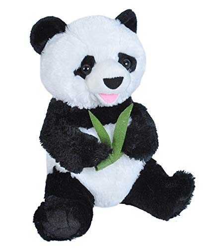 Wild Republic Peluche sedentario Panda con bambú, 25 cm, Multicolor (22282)