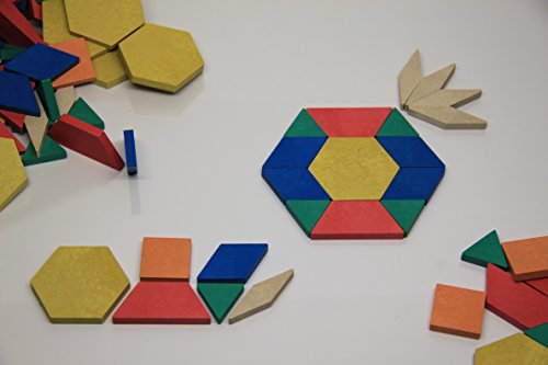 WISSNER Wood Puzzle - Bloques de patrones de juegos de rompecabezas, de Patented Eco-Friendly '- FUN Ejercicios en geometría, simetría y colores