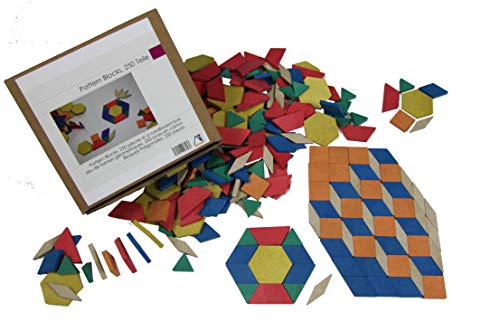 WISSNER Wood Puzzle - Bloques de patrones de juegos de rompecabezas, de Patented Eco-Friendly '- FUN Ejercicios en geometría, simetría y colores