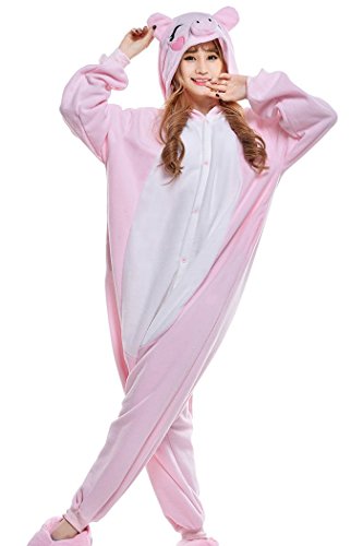 wotogold Pijama de Cerdo Animal Disfraces de Cosplay Unisex para Adultos Rosado