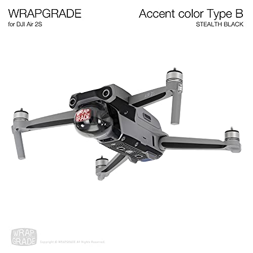 WRAPGRADE Skin Compatible con dji Air 2S | Accent Color B (Stealth Black)