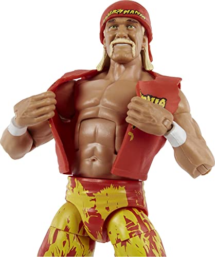 WWE Élite Figura Hulk Hogan Series 91, muñeco articulado de juguete con accesorios (Mattel HDF08)