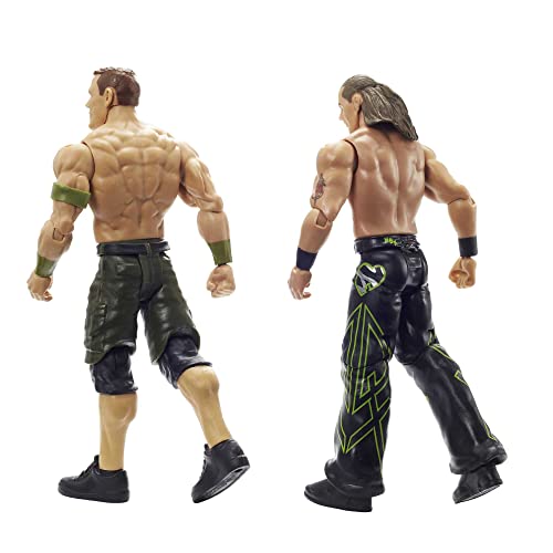 WWE Pack 2 figuras de acción luchadores Cena y Michaels con accesorios, muñecos articulados de juguete para niños +6 años (Mattel GVJ28)