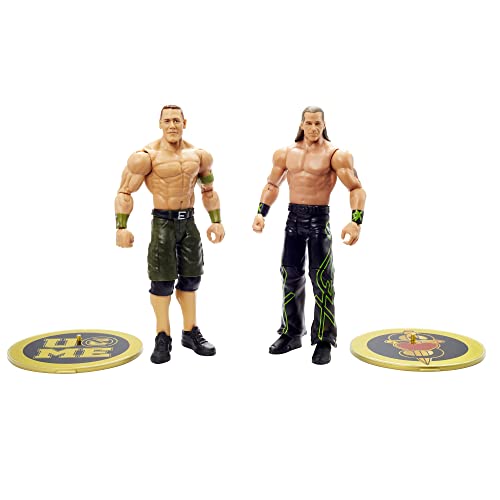 WWE Pack 2 figuras de acción luchadores Cena y Michaels con accesorios, muñecos articulados de juguete para niños +6 años (Mattel GVJ28)