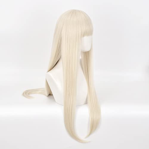 Wxypreey Yomoduki Runa Wig para Cosplay Anime Kakegurui Golden Long Straight Hair Peluca de disfraz de Halloween