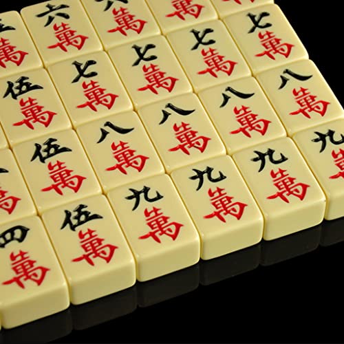 XIAOXIN Mah Jongg Set,144 Tiles Mahjong,Textura a Prueba de Marfil,para Varias reuniones caseras,Viaje Mahjong portátil mah-jongg