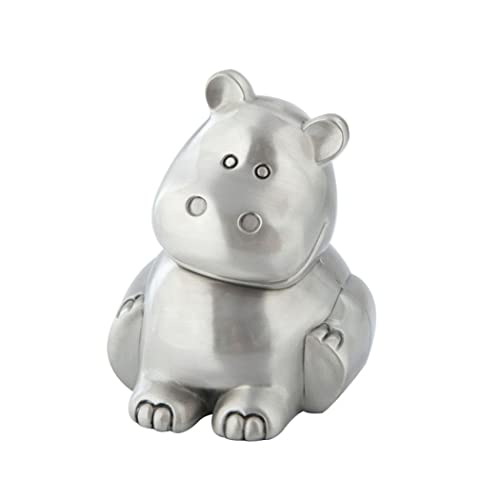 XSXQ Creative Hippo Piggy Bank Exquisito Cute Animal Piggy Bank Anti-caída No Broken Metal Piggy Bank Decoración del hogar Adornos Regalos para el día de los niños, 3.85 * 3.5 * 4.13 Pulgadas