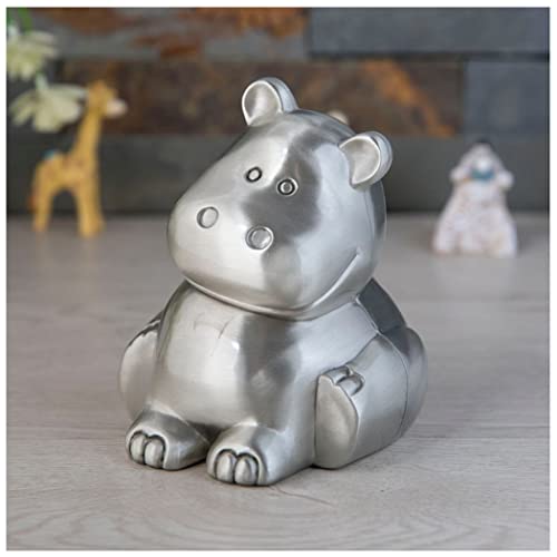 XSXQ Creative Hippo Piggy Bank Exquisito Cute Animal Piggy Bank Anti-caída No Broken Metal Piggy Bank Decoración del hogar Adornos Regalos para el día de los niños, 3.85 * 3.5 * 4.13 Pulgadas