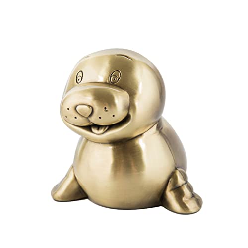 XSXQ Creative Sea Lion Piggy Bank Cute Animal Piggy Bank Anti-caída irrompible Metal Piggy Bank Niños Moneda Tarro de Almacenamiento Regalos para el día de los niños Adornos de decoración del hogar