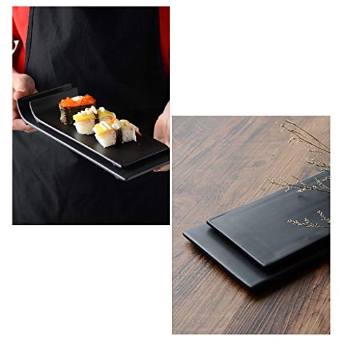 XXLCJ Plato Plano de Sushi japonés Mate de cerámica Postre Rectangular/Pan/Alitas de Pollo/Plato de Sashimi (Size : 12in)