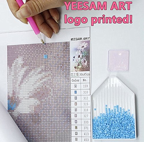 YEESAM ART Kit de pintura de diamante 5D para manualidades con diamantes de imitación, 40 x 30 cm, para manualidades con diamantes de imitación, pintura pegada por números, bordado de punto de cruz