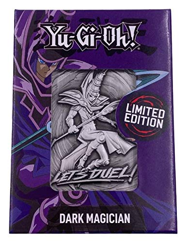 Yu-Gi-Oh! - Tarjeta de Metal con diseño de Mago, Color Negro Oscuro