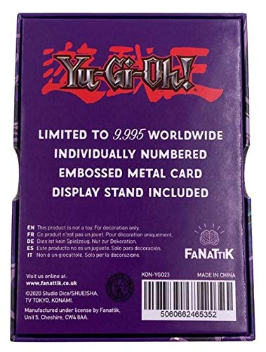 Yu-Gi-Oh! - Tarjeta de Metal con diseño de Mago, Color Negro Oscuro
