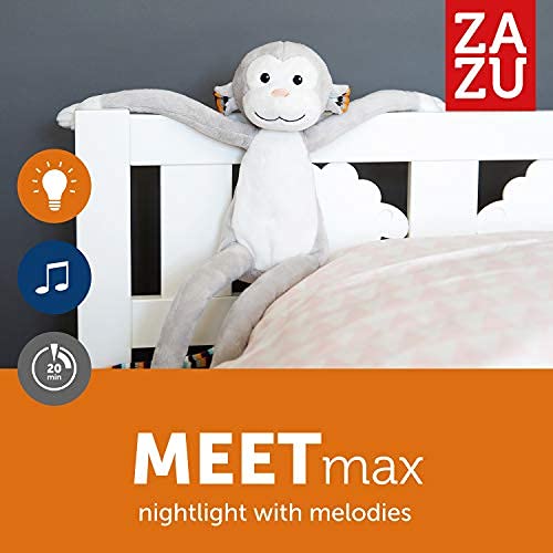 Zazu Max The Monkey - Luz nocturna de juguete suave