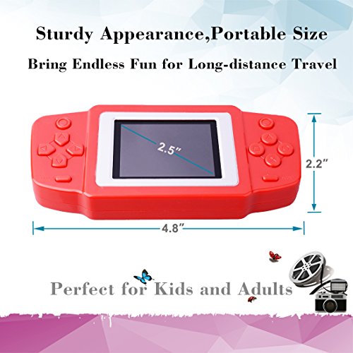 ZHISHAN Niños Consolas de Juegos de Mano Portátil Retro Handheld Game Console 2.5" LCD Pantalla con 218 Classico Nostalgia 80s Videojuegos Navidad Regalo de Cumpleaños para Chicos Y Propio (Rojo)