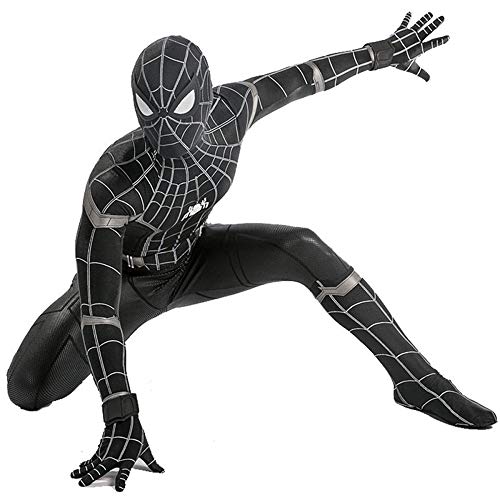 ZXDFG Disfraz Spiderman Niño Negro,Superhéroe Spiderman Disfraces Homecoming Halloween Navidad Traje Spiderman Niño Cosplay Suit,Máscara y Disfraz Independientes,Spandex/Lycra