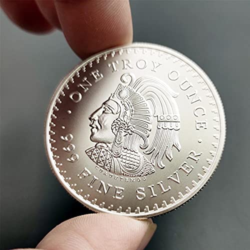 1 oz .999 Piedra del calendario azteca, Guerrero águila Emperador de Tenochtitlan Nuevo, Monedas conmemorativas Monedas del calendario maya Monedas conmemorativas Monedas chapadas en plata Lucky Magic