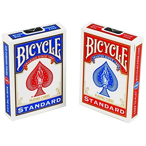 1 x 2 barajas de cartas Bicycle para jugar, 1 roja y 1 azul, Red & 1 Blue, 3 unidades