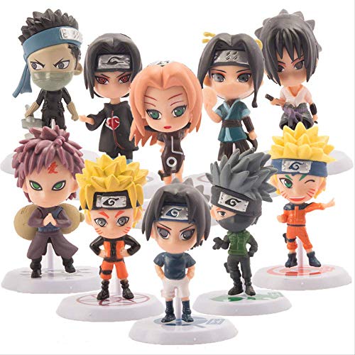 10 Piezas 6-8 Cm Estatuilla Naruto Anime Naruto Figura Juguetes Sasuke Kakashi Sakura PVC Figura De Acción Juguetes Modelo Colección Muñeca Regalo