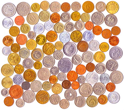 100 Diferentes Monedas DE Muchos PAÍSES Alrededor del Mundo, Incluyendo UNA Bolsa DE Monedas
