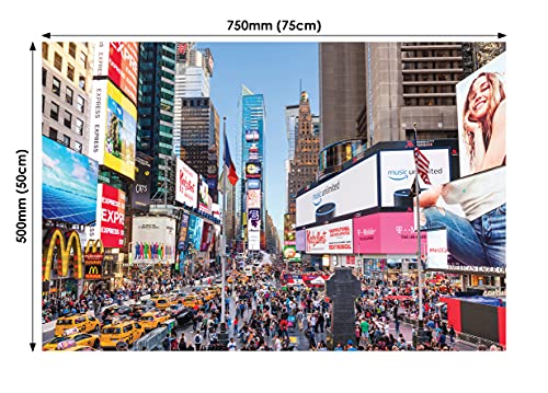1000 piezas New York Premium Jigsaw Puzzle - Cada pieza es única - Desafiante juego de diversión familiar para adultos - Manhattan City Scene America USA Taxi Edificios Time Square