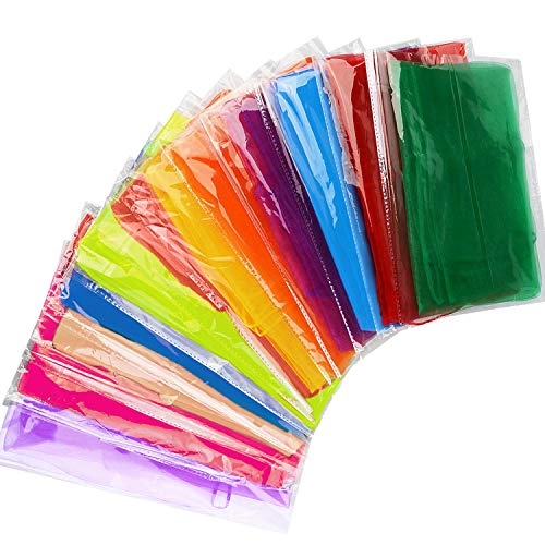 15 Pcs Pañuelos de Malabares Danza Bufandas, XCOZU Color Pañuelos para Niños de Juegos Bufandas de Banda Rítmica (Varios Colores)