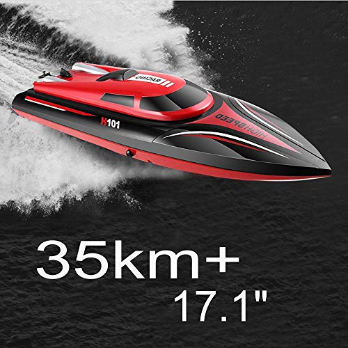 17 pulgadas Control remoto Racing Boat Watercraft alta velocidad 30 km/h Gran motor servo lancha rápida con automáticamente para niños adultos H101