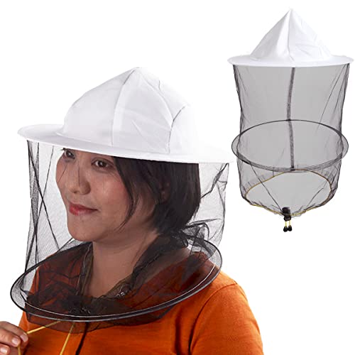 2 unids sombrero de velo de apicultura gorras de caza Halloween disfraz mosquitos insectos mosquitos sombreros con malla de red
