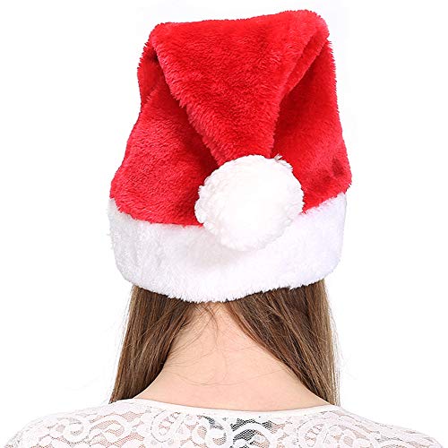 4 piezas Sombreros de Santa para adultos Sombrero de Navidad Terciopelo rojo Sombrero de felpa de invierno Gorra grande de Santa con forro suave unisex Sombreros de Navidad Suministros de disfraces