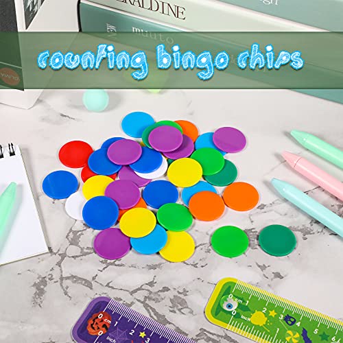 40 Fichas Pequeñas de Conteo Fichas de Bingo de Contar Contadores de Colores Multicolores Recurso de Aprendizaje Marcadores de Plástico con Bolsa de Almacenaje (Multicolor)