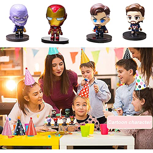 6 Piezas de Estatuilla de Superhéroe Vengadores,Decoración de Tartas, Juego de Minifiguras, Suministros para Fiestas de Cumpleaños, Figuras para Cupcakes