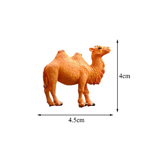 6 piezas mini camello figura modelo miniatura animal juguete PVC escritorio adorno para jardín escritorio gabinete decoración