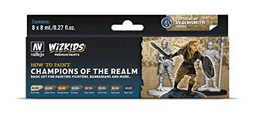 Acrylicos Vallejo WizKids Champions of the Realm, 080250, 8 x 8 ml