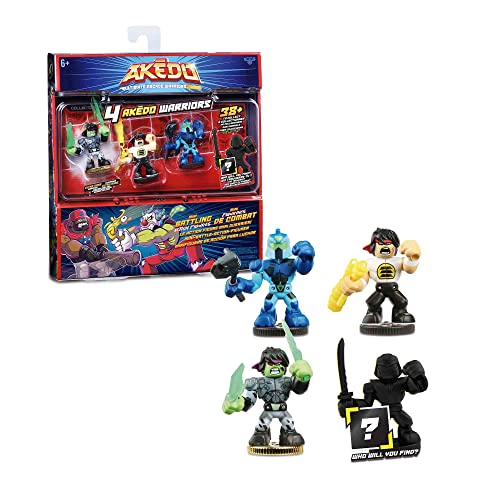 AKEDO - Fight Pack, Set de 4 Guerreros Diferentes para Jugar con Amigos, una Figura Sorpresa Adaptable a los mandos del Single Pack, sin Mando Incluido, Famosa (AKE04000)