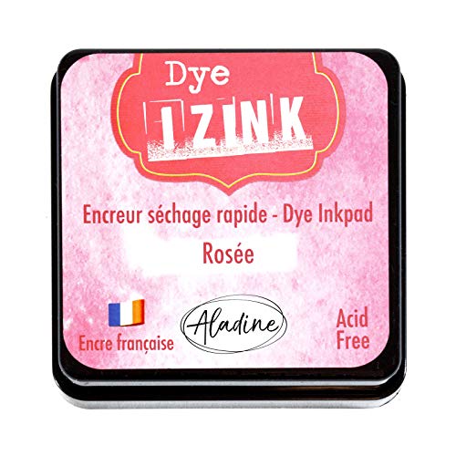 Aladine Izink Dye – Tinta de Secado rápido para Sellos y Plantillas – Álbum de Recortes y Tarjetas Creativas – Tinta Francesa – Tamaño M – 5 x 5 cm – Color Rosa Rosado