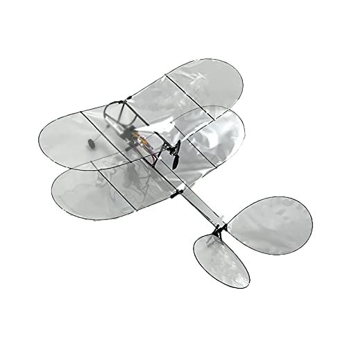 ALBBMY Avión RC Avión RC, Minimalrc Shrimp V2 Biplano Avión Ultraligero, Planeador de Control Remoto de Fibra de Carbono, Modelo de avión de Tres vías de ala Fija Interior(Size:Kit Motor)