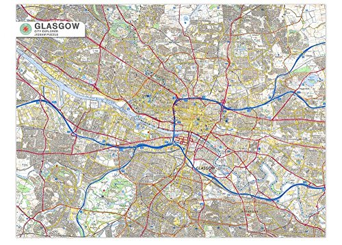 All Jigsaw Puzzles- Puzzle de 1000 Piezas de Mapa de la Ciudad de Glasgow (AJP10589)